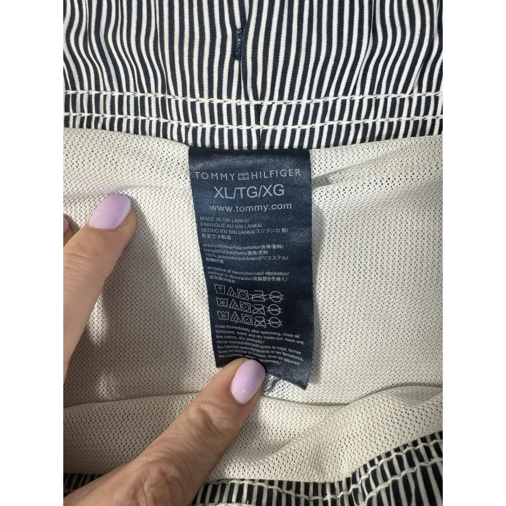 Tommy Hilfiger Men's Swim‎ Shorts Blue Geometric XL Drawstring Mesh Lined
